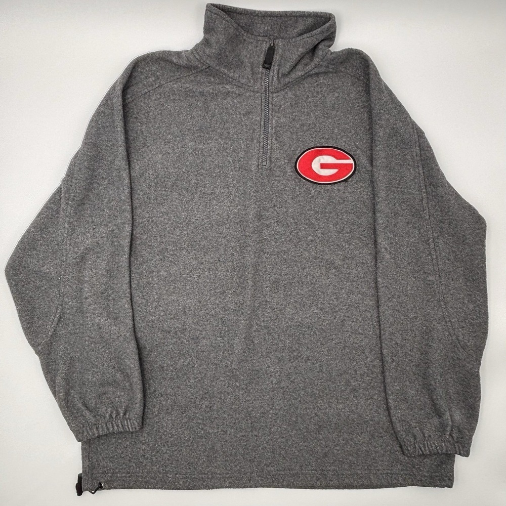 Mirage Georgia Bulldogs Fleece 1/4 Zip Pullover Jacket Mens XL Gray Vintage UGA
